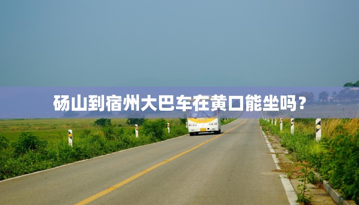 砀山到宿州大巴车在黄口能坐吗？