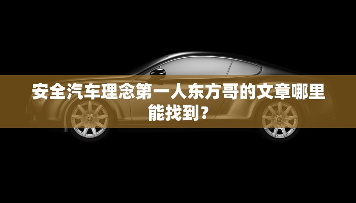 安全汽车理念第一人东方哥的文章哪里能找到？