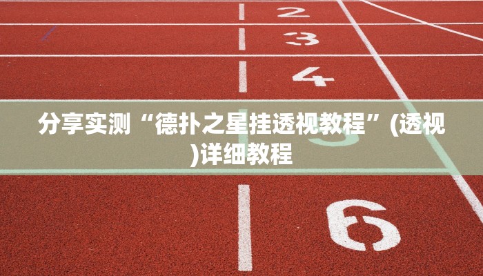 分享实测“德扑之星挂透视教程”(透视)详细教程