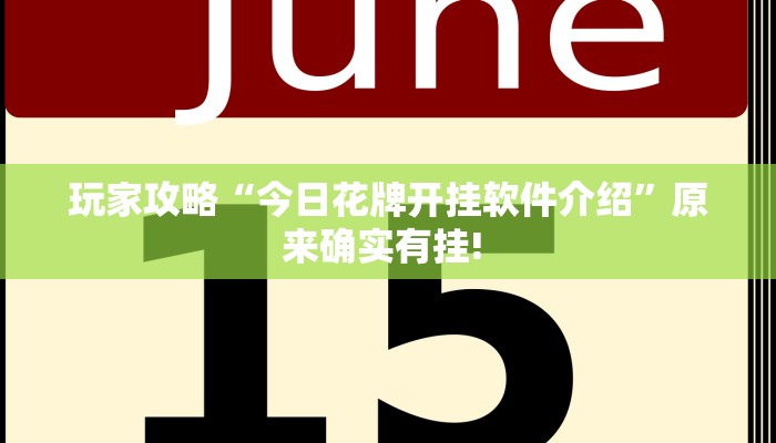 玩家攻略“今日花牌开挂软件介绍”原来确实有挂! 