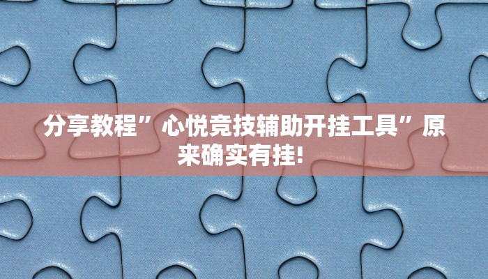 分享教程”心悦竞技辅助开挂工具”原来确实有挂! 