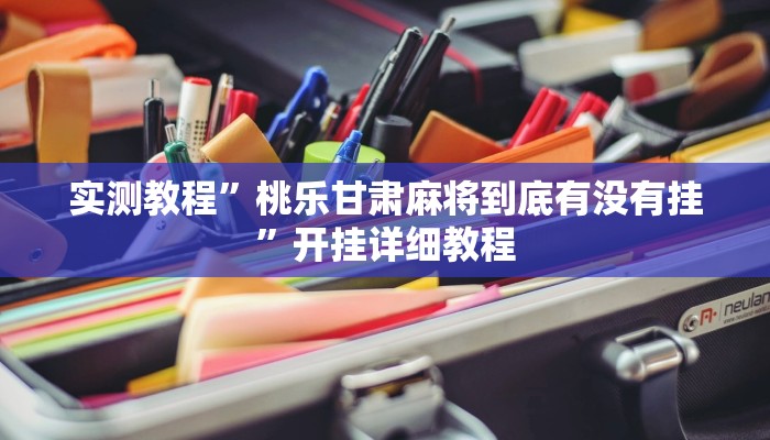 实测教程”桃乐甘肃麻将到底有没有挂”开挂详细教程